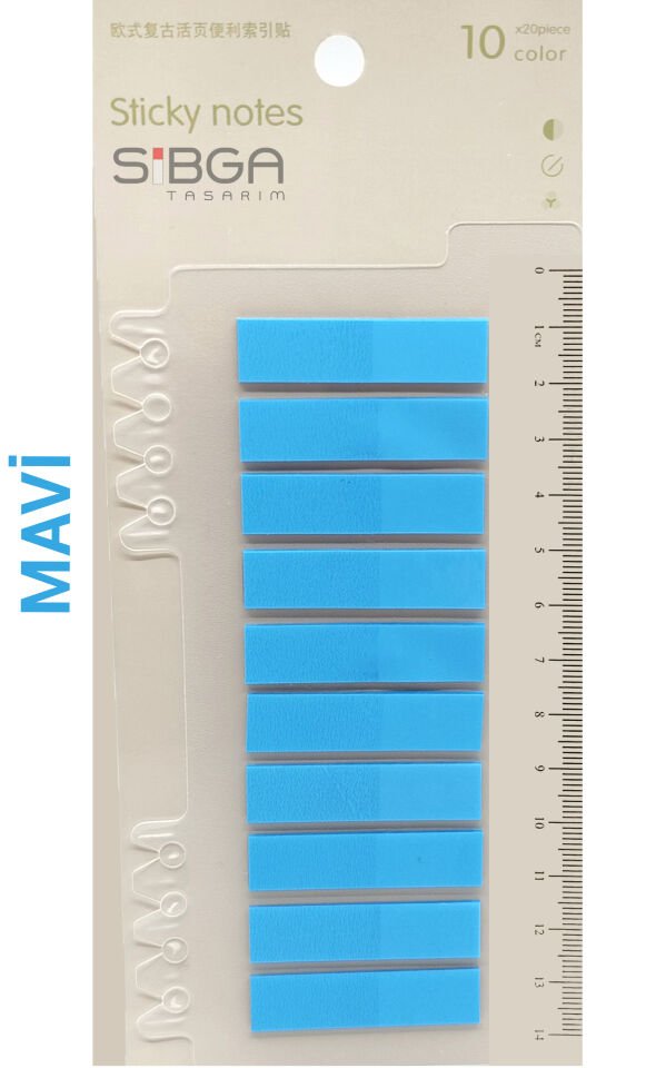 Şeffaf Mavi Renkli Postit Post-it Post It. Kitap Ayracı Ayraç Postit Sticker Not Kağıdı