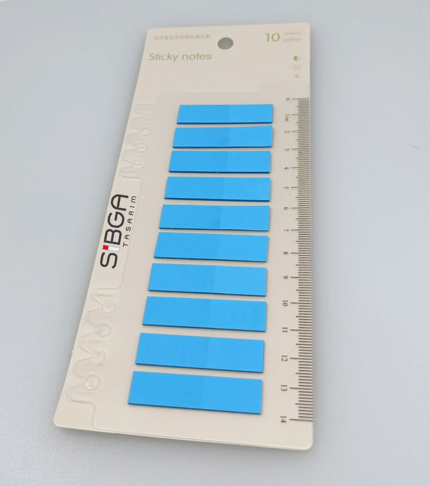 Şeffaf Mavi Renkli Postit Post-it Post It. Kitap Ayracı Ayraç Postit Sticker Not Kağıdı