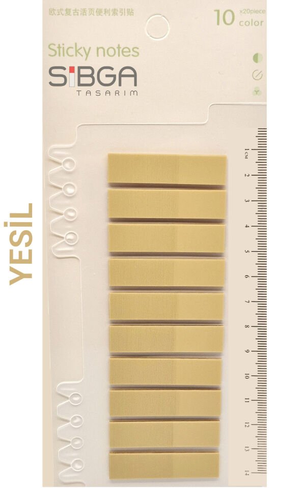 Şeffaf Yeşil Renkli Postit Post-it Post It. Kitap Ayracı Ayraç Postit Sticker Not Kağıdı