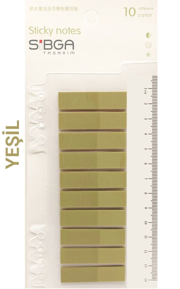 Şeffaf Yeşil Renkli Postit Post-it Post It. Kitap Ayracı Ayraç Postit Sticker Not Kağıdı