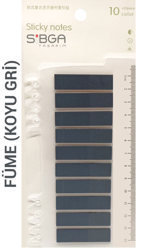 Şeffaf Füme Koyu Gri Renkli Postit Post-it Post It. Kitap Ayracı Ayraç Postit Sticker Not Kağıdı