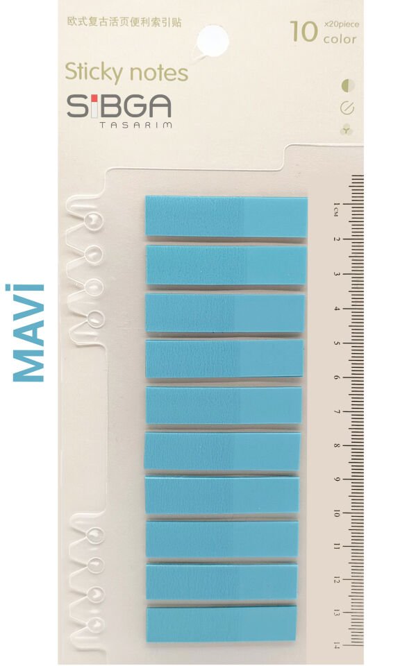 Şeffaf Mavi Renkli Postit Post-it Post It. Kitap Ayracı Ayraç Postit Sticker Not Kağıdı 200 yaprak