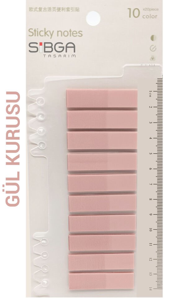Şeffaf Gül Kurusu Renkli Postit Post-it Post It. Kitap Ayracı Ayraç Postit Sticker Not Kağıdı