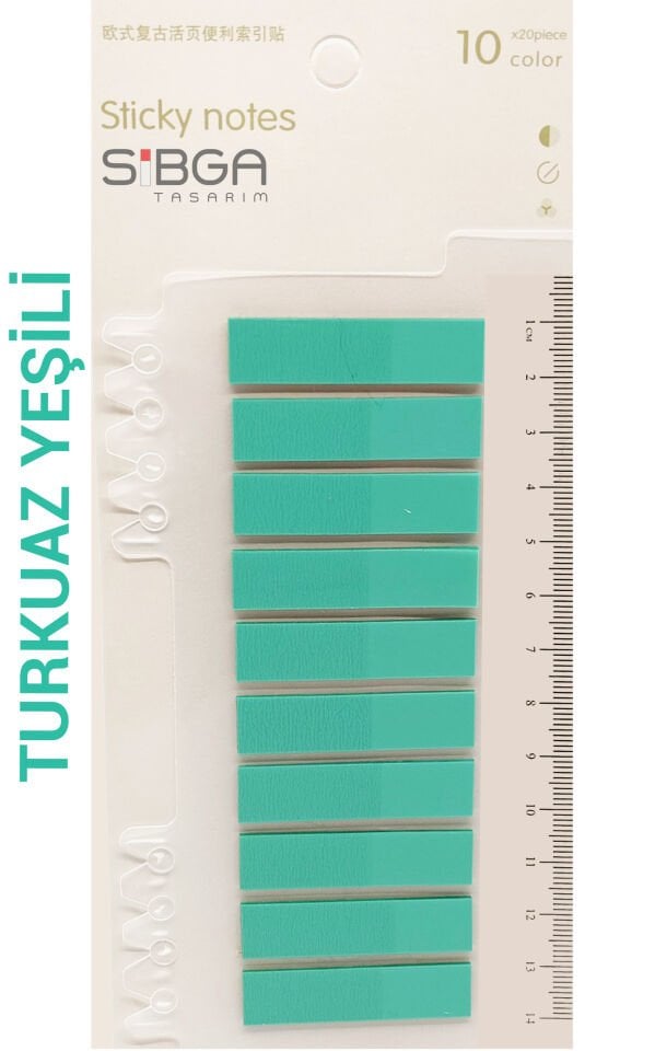 Şeffaf Turkuaz Yeşil Renkli Postit Post-it Post It. Kitap Ayracı Ayraç Postit Sticker Not Kağıdı