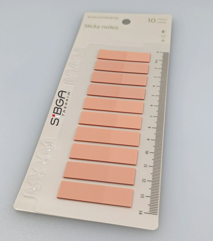 Şeffaf Yavruağzı renkli Postit Post-it Post It. Kitap Ayracı Ayraç Postit Sticker Not Kağıdı