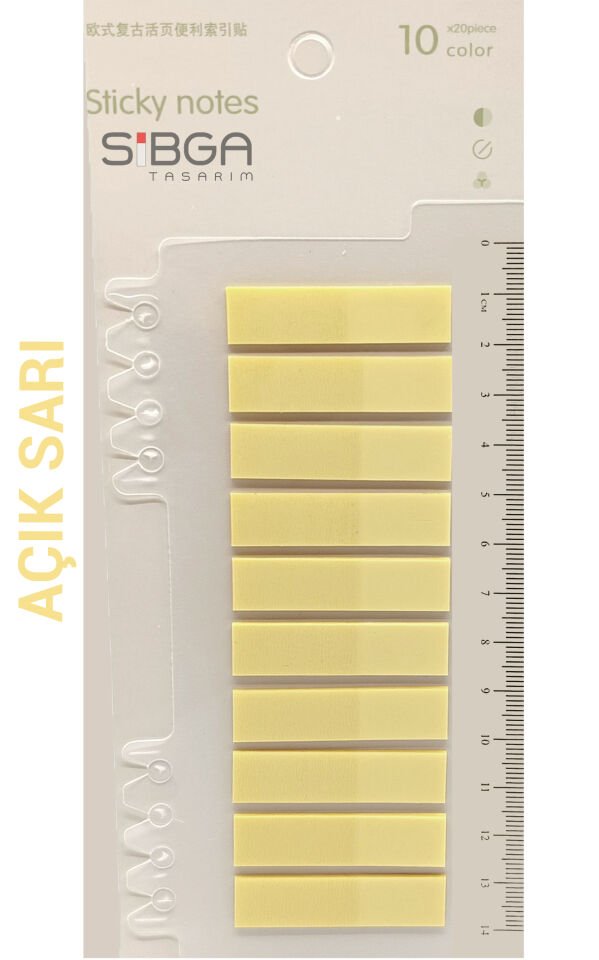 Şeffaf Açık Sarı Renkli Postit Post-it Post It. Kitap Ayracı Ayraç Postit Sticker Not Kağıdı