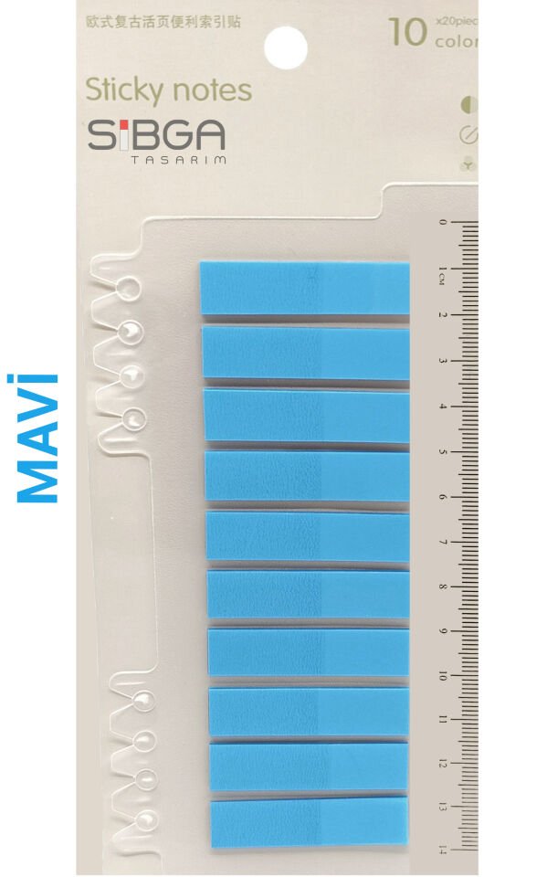 Şeffaf Mavi Renkli Postit Post-it Post It. Kitap Ayracı Ayraç Postit Sticker Not Kağıdı 200 yaprak