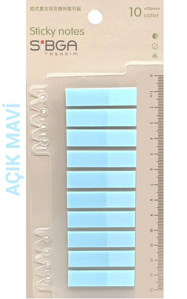 Şeffaf Açık Mavi Renkli Postit Post-it Post It. Kitap Ayracı Ayraç Postit Sticker Not Kağıdı