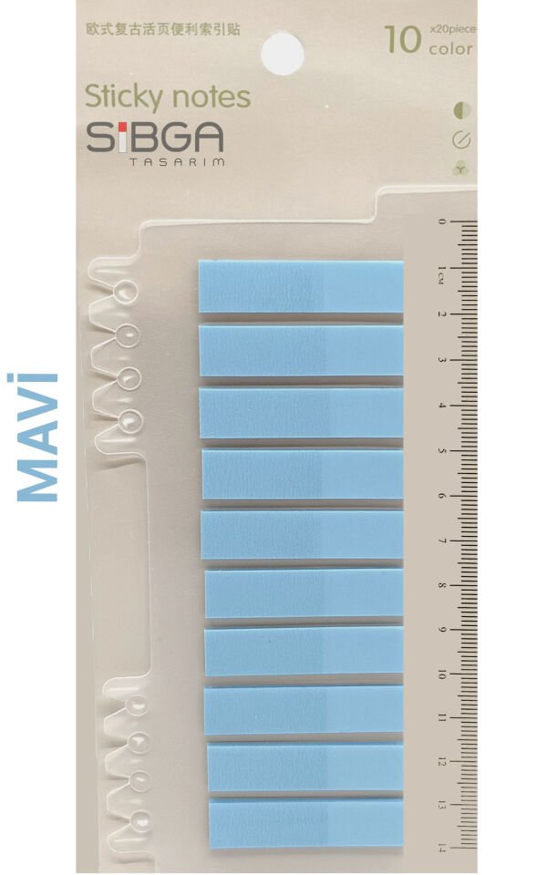 Şeffaf Mavi Renkli Postit Post-it Post It. Kitap Ayracı Ayraç Postit Sticker Not Kağıdı 200 yaprak