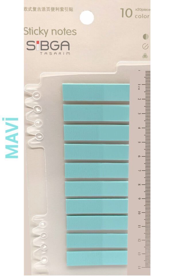 Şeffaf Mavi Renkli Postit Post-it Post It. Kitap Ayracı Ayraç Postit Sticker Not Kağıdı