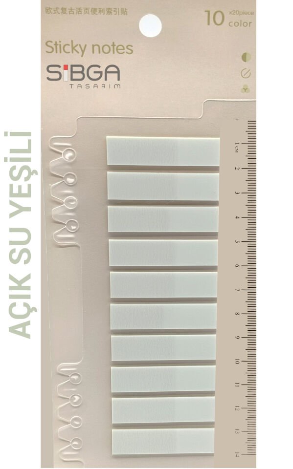 Şeffaf Su Yeşili Renkli Postit Post-it Post It. Kitap Ayracı Ayraç Postit Sticker Not Kağıdı
