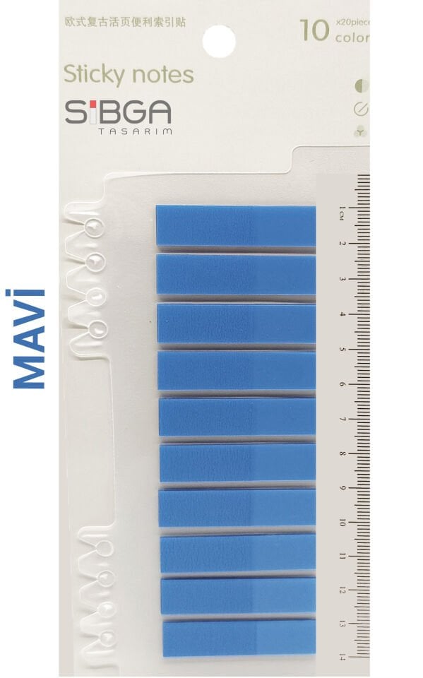 Şeffaf Mavi Renkli Postit Post-it Post It. Kitap Ayracı Ayraç Postit Sticker Not Kağıdı