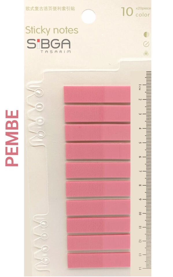 Şeffaf Pembe Renkli Postit Post-it Post It. Kitap Ayracı Ayraç Postit Sticker Not Kağıdı