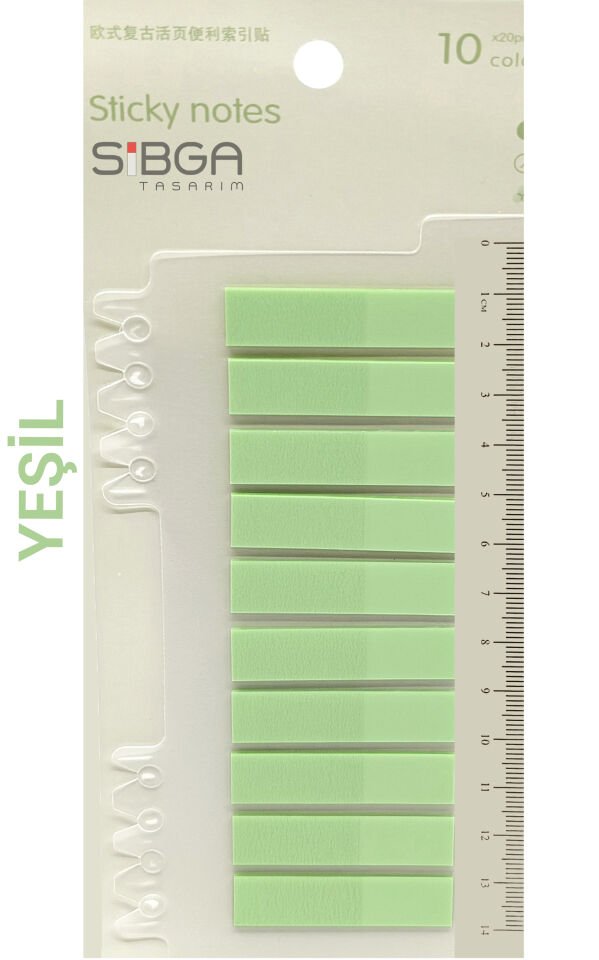 Şeffaf Yeşil Renkli Postit Post-it Post It. Kitap Ayracı Ayraç Postit Sticker Not Kağıdı