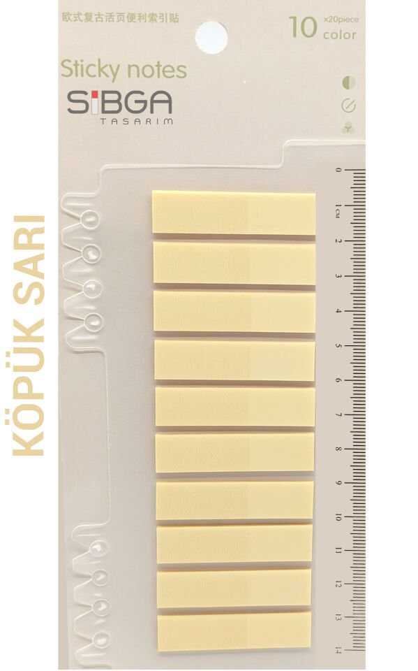 Şeffaf Köpük Sarı Renkli Postit Post-it Post It. Kitap Ayracı Ayraç Postit Sticker Not Kağıdı