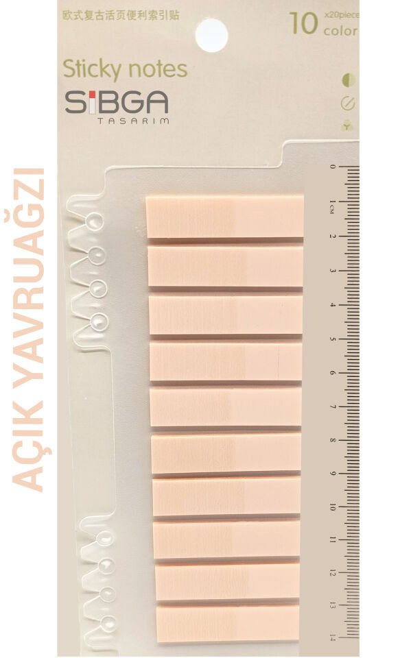 Şeffaf Açık Yavruağzı Renkli Postit Post-it Post It. Kitap Ayracı Ayraç Postit Sticker Not Kağıdı