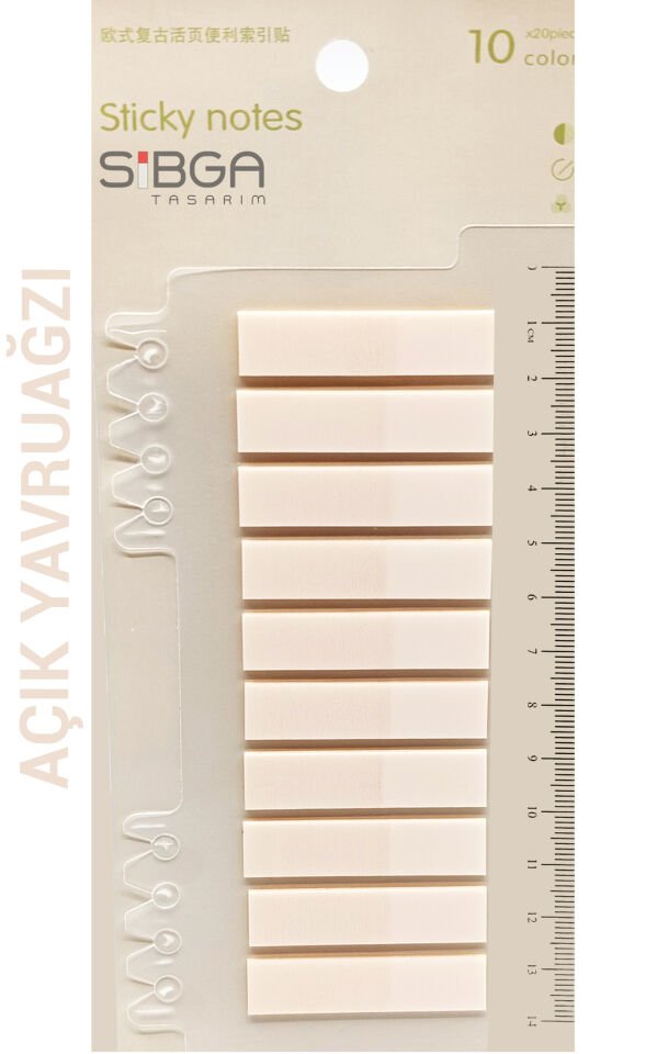 Şeffaf Açık Yavruağzı Renkli Postit Post-it Post It. Kitap Ayracı Ayraç Postit Sticker Not Kağıdı
