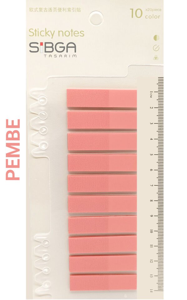 Şeffaf Pembe Renkli Postit Post-it Post It. Kitap Ayracı Ayraç Postit Sticker Not Kağıdı