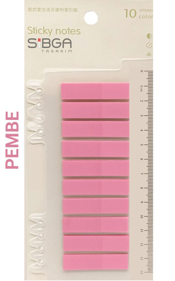 Şeffaf Pembe Renkli Postit Post-it Post It. Kitap Ayracı Ayraç Postit Sticker Not Kağıdı