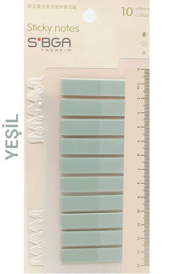 Şeffaf Yeşil Renkli Postit Post-it Post It. Kitap Ayracı Ayraç Postit Sticker Not Kağıdı 200 yaprak