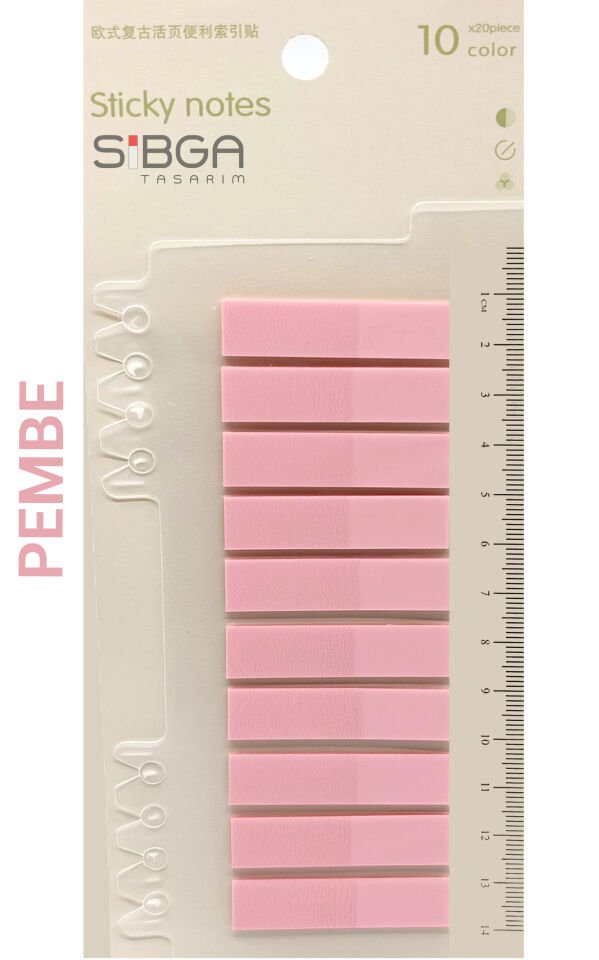 Şeffaf Pembe Renkli Postit Post-it Post It. Kitap Ayracı Ayraç Postit Sticker Not Kağıdı
