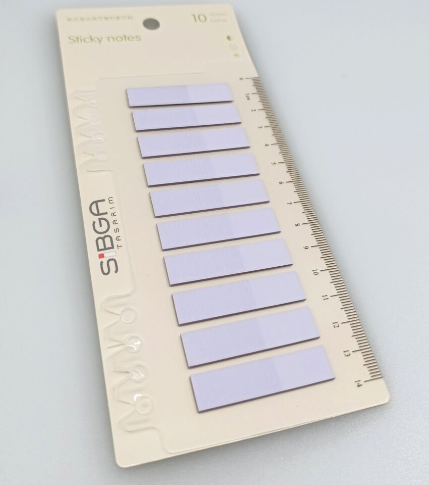Şeffaf Eflatun Renkli Postit Post-it Post It. Kitap Ayracı Ayraç Postit Sticker Not Kağıdı