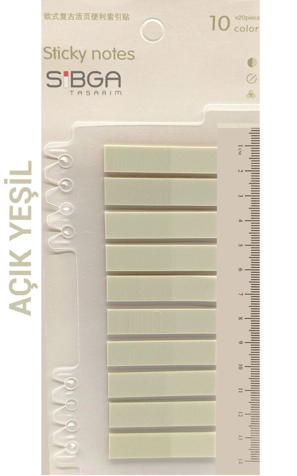 Şeffaf Açık Yeşil Renkli Postit Post-it Post It. Kitap Ayracı Ayraç Postit Sticker Not Kağıdı