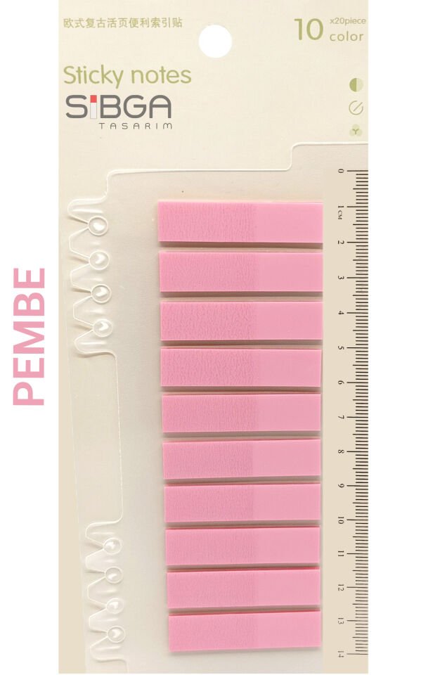 Şeffaf Pembe Renkli Postit Post-it Post It. Kitap Ayracı Ayraç Postit Sticker Not Kağıdı 200 Yaprak