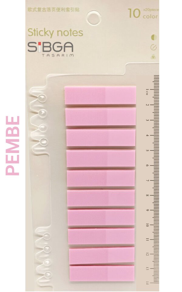 Şeffaf Pembe Renkli Postit Post-it Post It. Kitap Ayracı Ayraç Postit Sticker Not Kağıdı 200 Yaprak