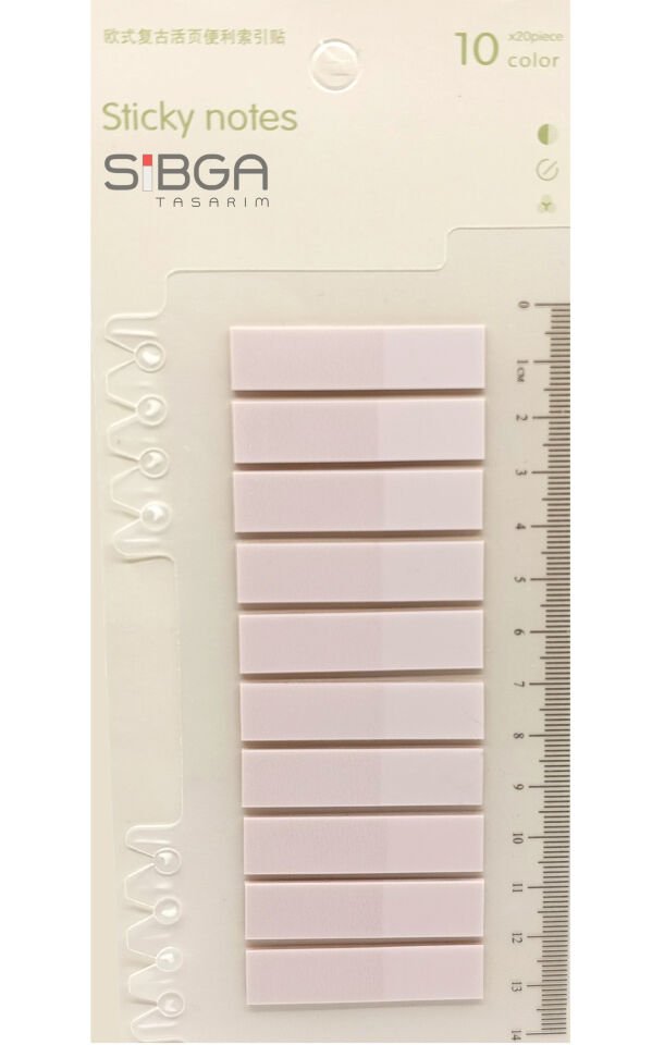 Şeffaf Açık Pembe Renkli Postit Post-it Post It. Kitap Ayracı Ayraç Postit Sticker Not Kağıdı