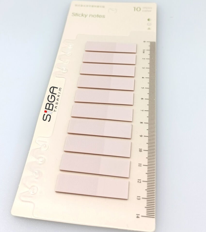 Şeffaf Açık Pembe Renkli Postit Post-it Post It. Kitap Ayracı Ayraç Postit Sticker Not Kağıdı
