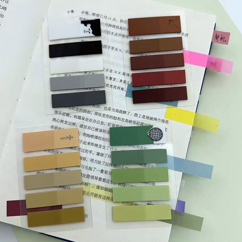4 adet Şeffaf Renkli Postit Post-it Post It. Kitap Ayracı Ayraç Postit Sticker Not Kağıdı 400 yaprak