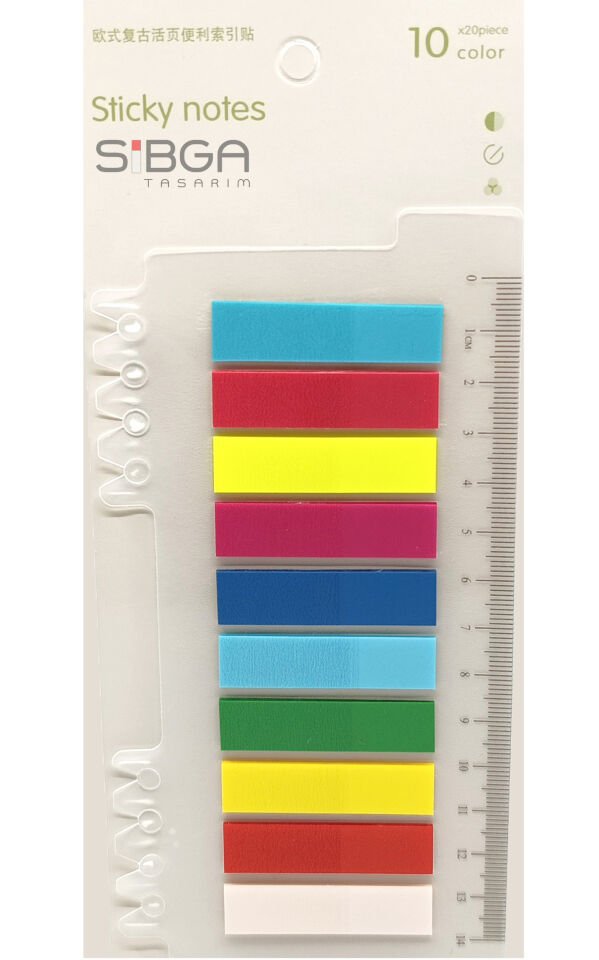 Şeffaf Renkli Postit Post-it Post It. Kitap Ayracı Ayraç Postit Sticker Not Kağıdı 200 Yaprak