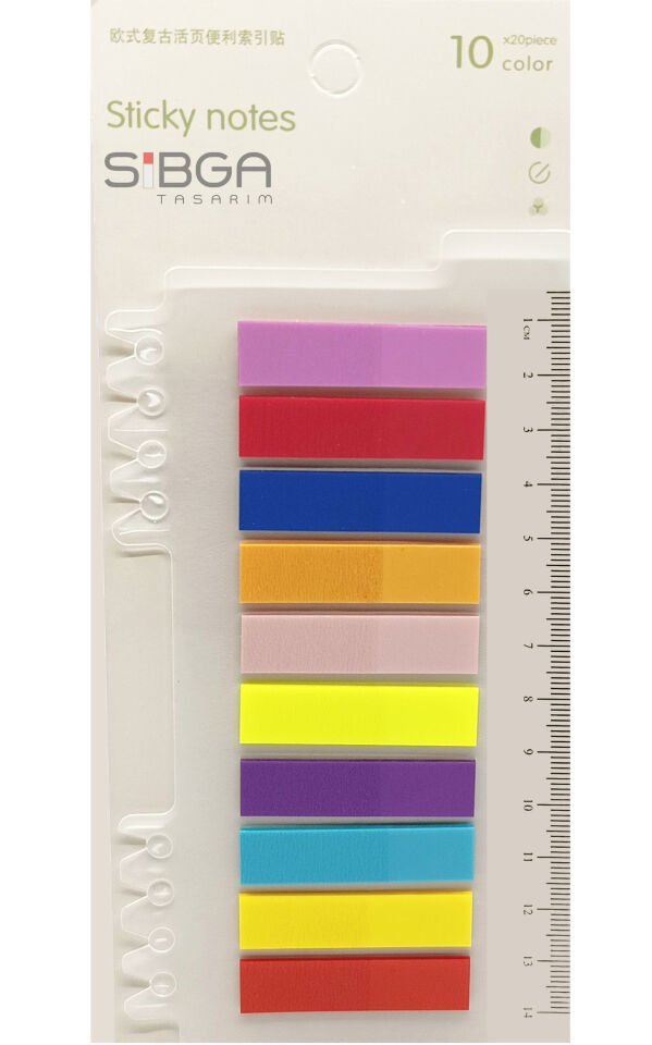 Şeffaf Renkli Postit Post-it Post It. Kitap Ayracı Ayraç Postit Sticker Not Kağıdı 200 Yaprak