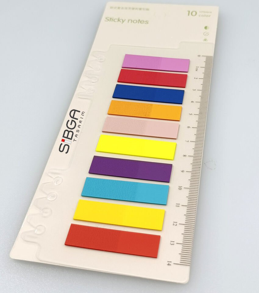 Şeffaf Renkli Postit Post-it Post It. Kitap Ayracı Ayraç Postit Sticker Not Kağıdı 200 Yaprak