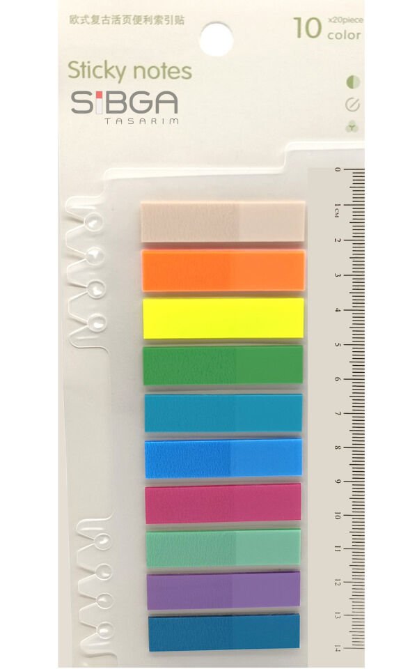 Şeffaf Renkli Postit Post-it Post It. Kitap Ayracı Ayraç Postit Sticker Not Kağıdı 200 Yaprak