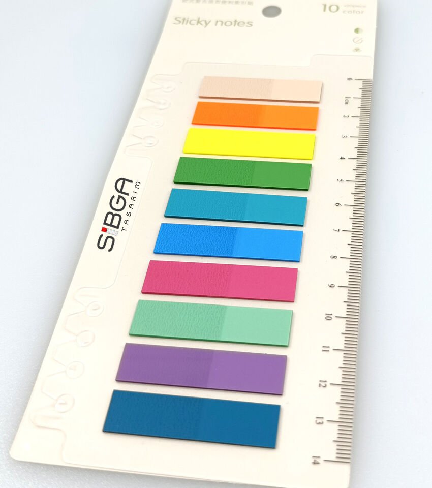 Şeffaf Renkli Postit Post-it Post It. Kitap Ayracı Ayraç Postit Sticker Not Kağıdı 200 Yaprak