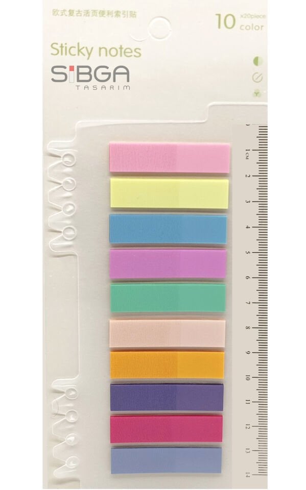 Şeffaf Renkli Postit Post-it Post It. Kitap Ayracı Ayraç Postit Sticker Not Kağıdı 200 Yaprak