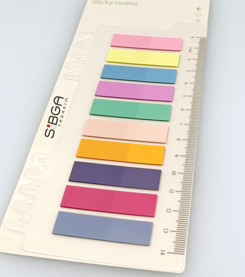 Şeffaf Renkli Postit Post-it Post It. Kitap Ayracı Ayraç Postit Sticker Not Kağıdı 200 Yaprak