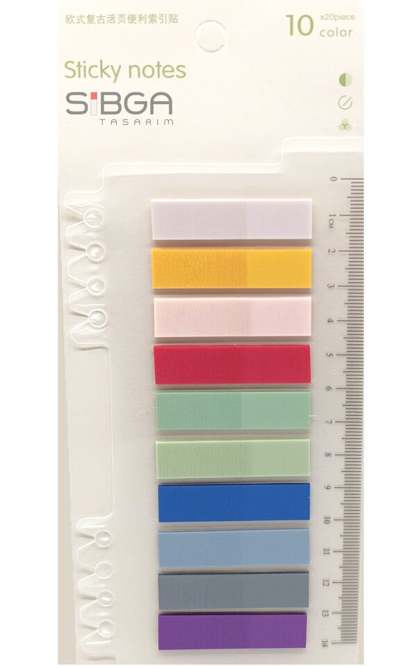 Şeffaf Renkli Postit Post-it Post It. Kitap Ayracı Ayraç Postit Sticker Not Kağıdı 200 Yaprak