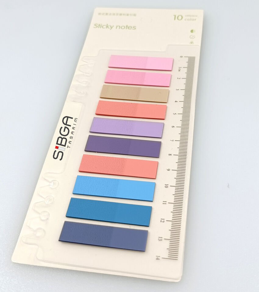 Şeffaf Renkli Postit Post-it Post It. Kitap Ayracı Ayraç Postit Sticker Not Kağıdı 200 Yaprak