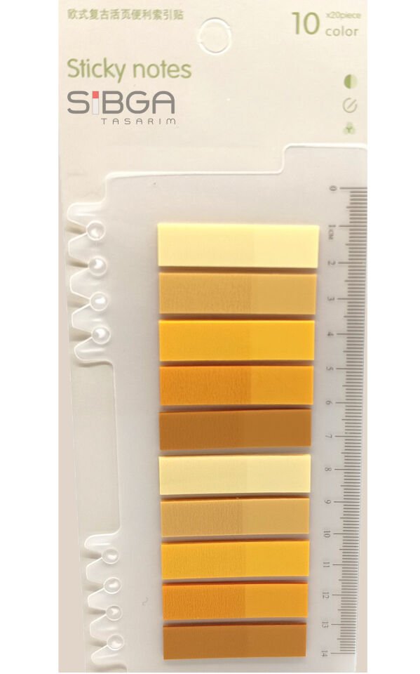 Şeffaf Sarı Tonlar Postit Post-it Post It. Kitap Ayracı Ayraç Postit Sticker Not Kağıdı 200 Yaprak