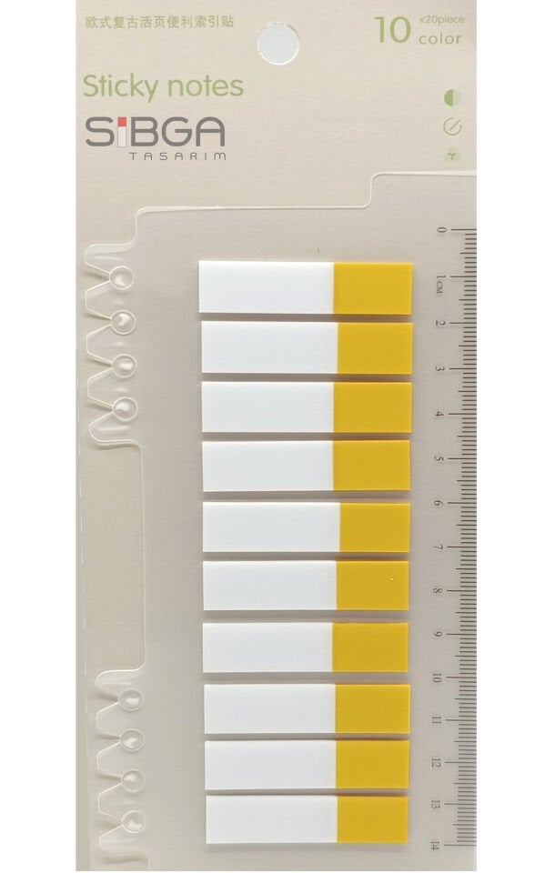 Şeffaf Yarım Sarı Postit Post-it Post It. Kitap Ayracı Ayraç Postit Sticker 200 Yaprak