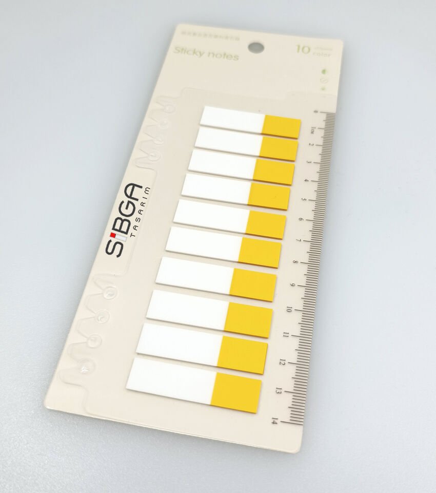 Şeffaf Yarım Sarı Postit Post-it Post It. Kitap Ayracı Ayraç Postit Sticker 200 Yaprak
