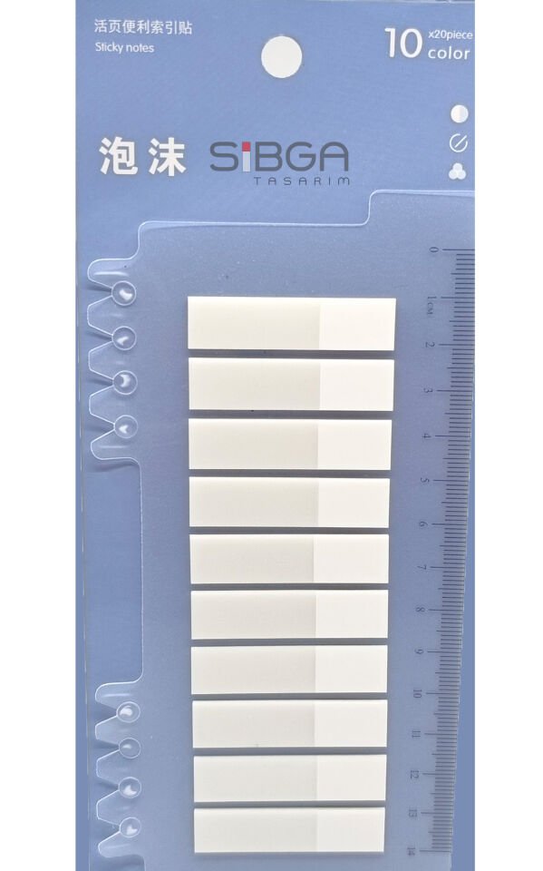 Şeffaf Beyaz Yarım Postit Post-it Post It. Kitap Ayracı Ayraç Postit Sticker 200 Yaprak
