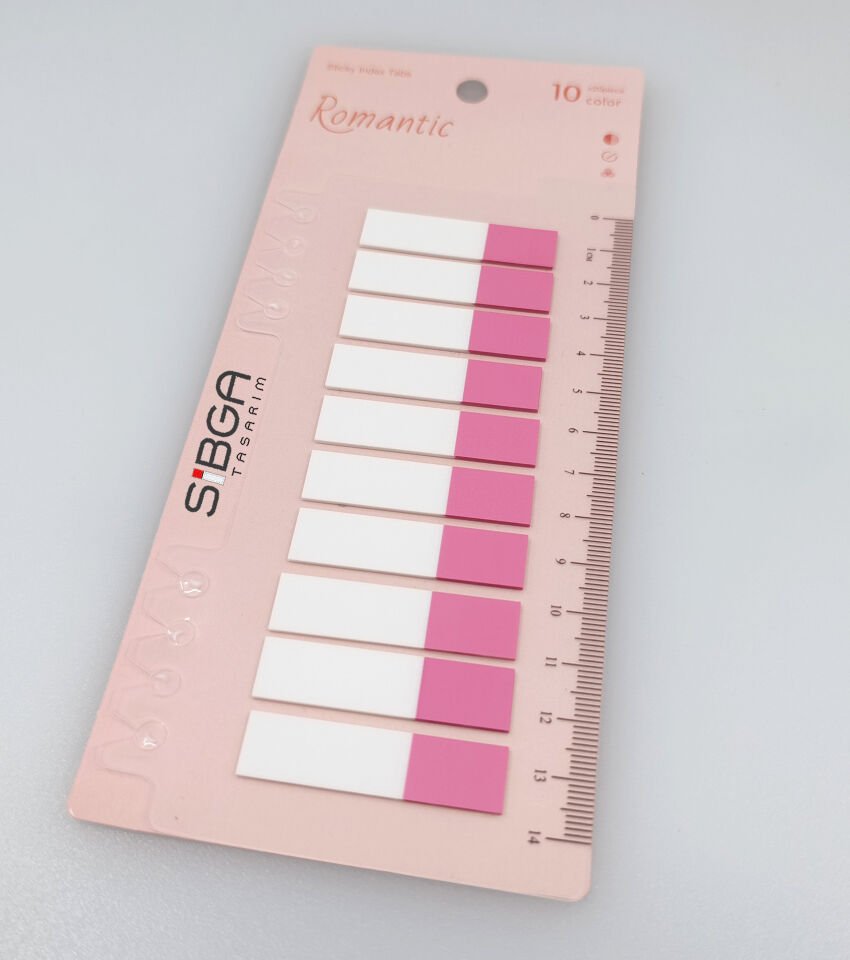 Şeffaf Yarım Pembe Postit Post-it Post It. Kitap Ayracı Ayraç Postit Sticker 200 Yaprak