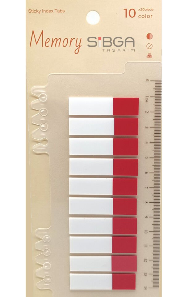 Şeffaf Kırmızı Yarım Postit Post-it Post It. Kitap Ayracı Ayraç Postit Sticker 200 Yaprak