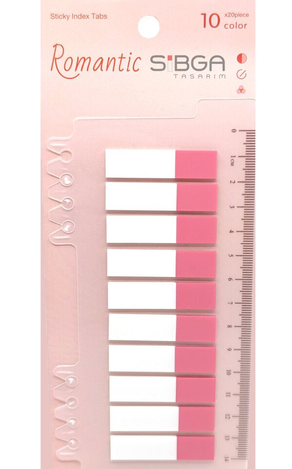 Şeffaf Pembe Yarım Postit Post-it Post It. Kitap Ayracı Ayraç Postit Sticker 200 Yaprak