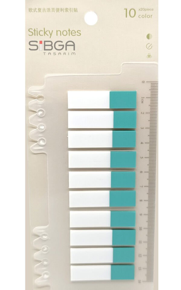 Şeffaf Turkuaz Yeşil Yarım Postit Post-it Post It. Kitap Ayracı Ayraç Postit Sticker 200 Yaprak