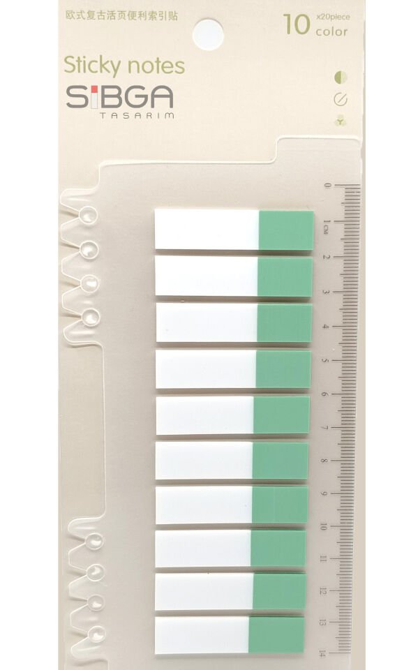 Şeffaf Yeşil Yarım Postit Post-it Post It. Kitap Ayracı Ayraç Postit Sticker 200 Yaprak